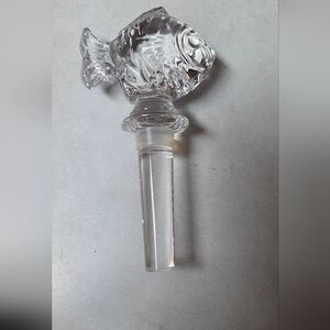 Mikasa Crystal Glass Fish Decanter Bottle Stopper - 5 1/4"